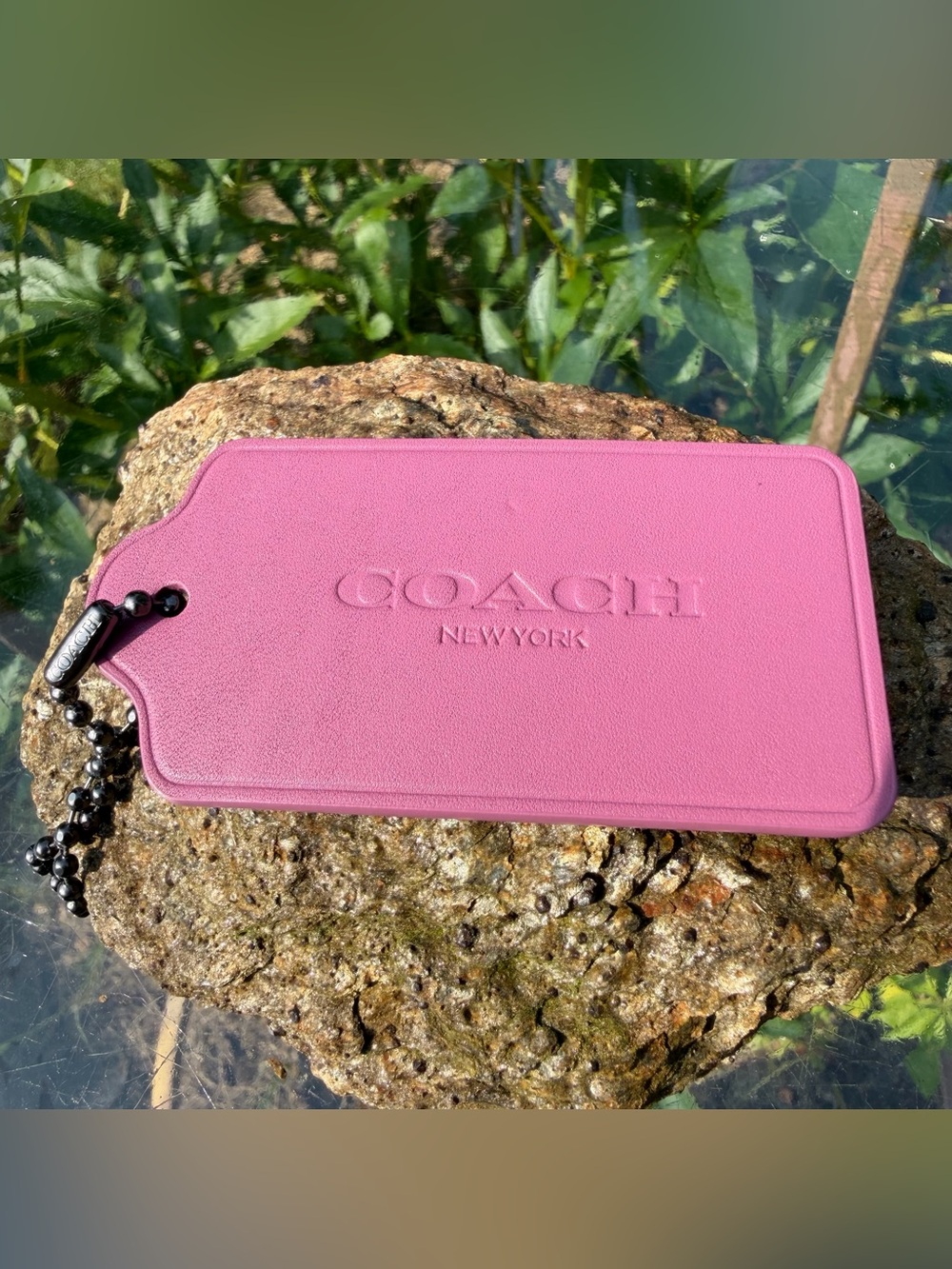 Coach Large Leather Hangtag with Tea Rose Print, 1 3/4” × 3” - Picture 5 of 6